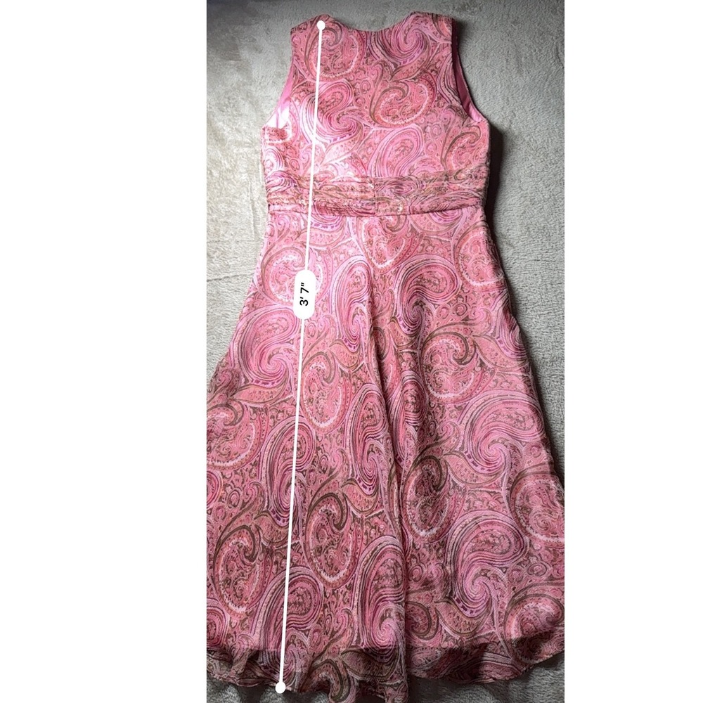 Laundry by Shelli Segal Paisley 100% Silk Midi Dress Size 6 Fairycore Garden - Picture 5 of 6